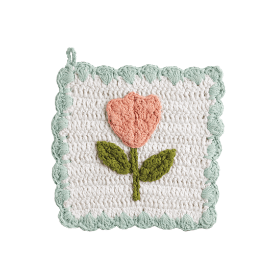 MUD PIE TULIP CROCHET POT HOLDER