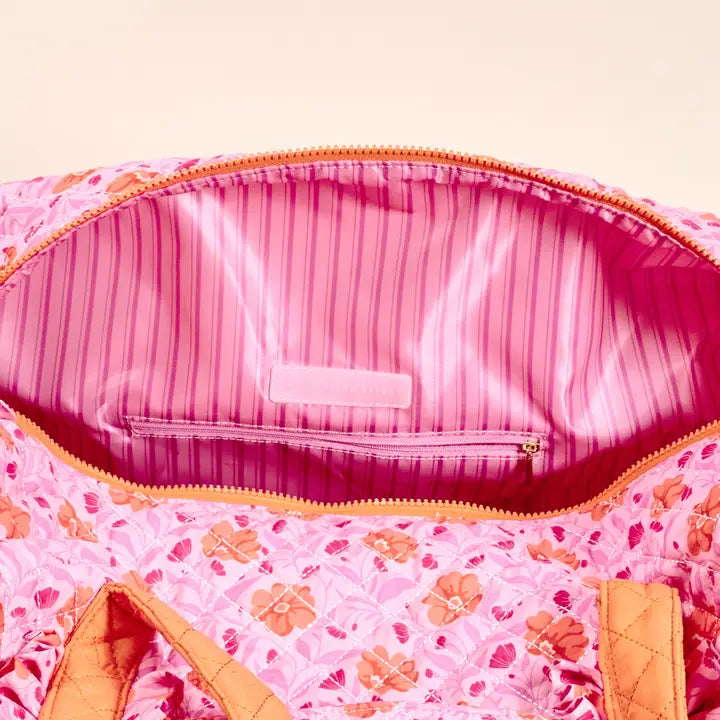 The Darling Effect On-The-Go Quilted Weekender Bag–Poppin' Petals Hot Pink