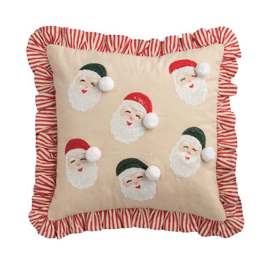 MUD PIE SANTA SEQUIN PILLOW