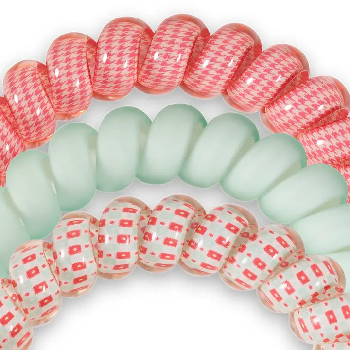 Teleties Spiral Hair Coil | Large | Calming Coral
