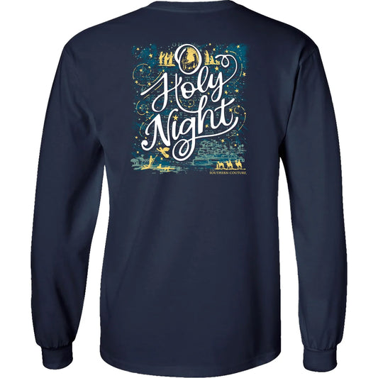 SOUTHERN COUTURE CLASSIC O HOLY NIGHT HOLIDAY LONG SLEEVE T-SHIRT