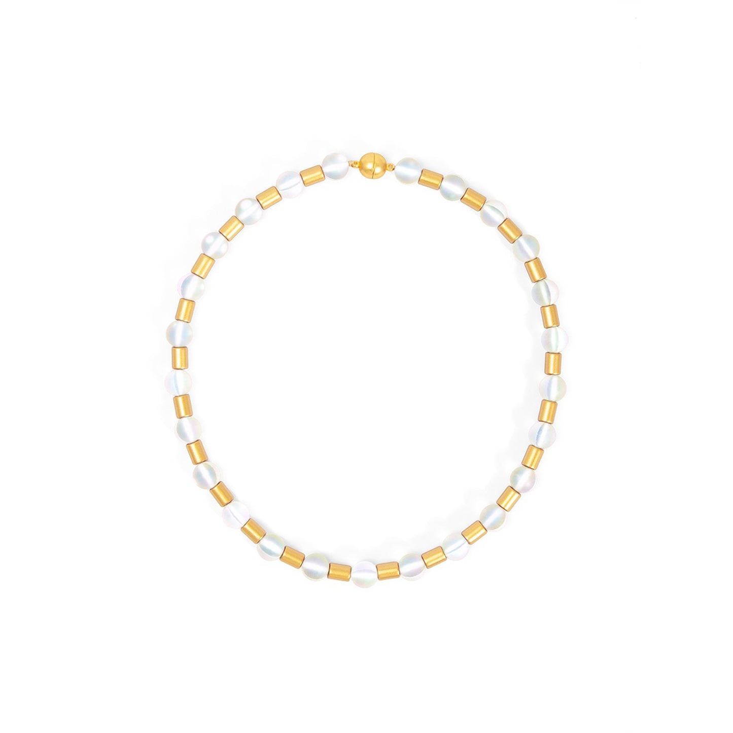 ZENZII Glow Beads Magnet Necklace-White
