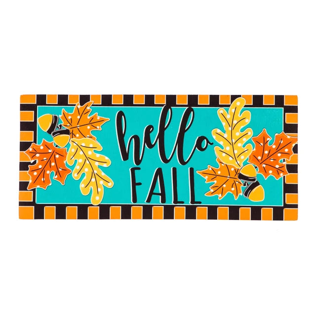 Evergreen Enterprises Hello Fall Leaves Sassafras Switch Mat, 22" x 10"