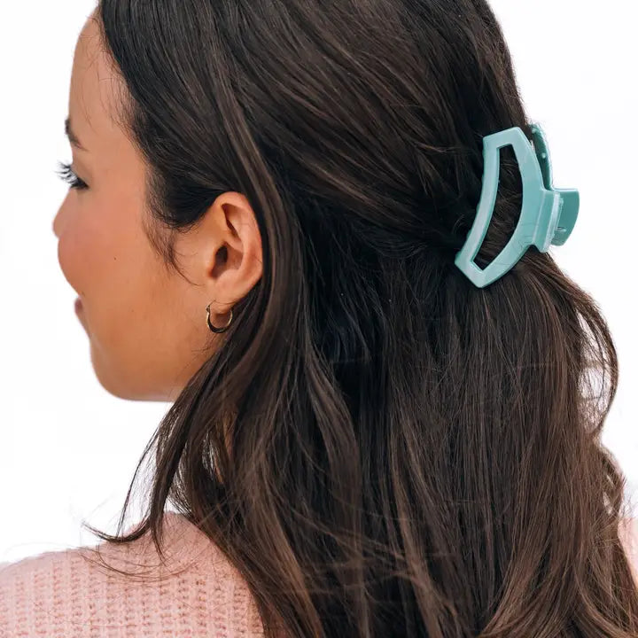 Teleties Open Hair Clip | Small | Totally Turquoise