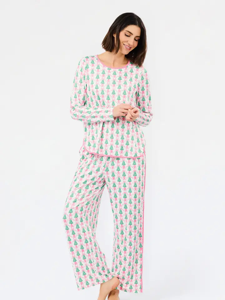 Mary Square Women's Melody Pants Set | Winter Pines Pink