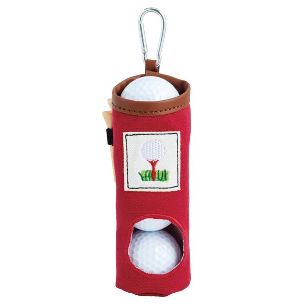 MUD PIE RED EMBROIDERED GOLF KEYCHAIN