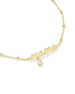 KENDRA SCOTT MAMA CRYSTAL DELICATE CHAIN BRACELET GOLD