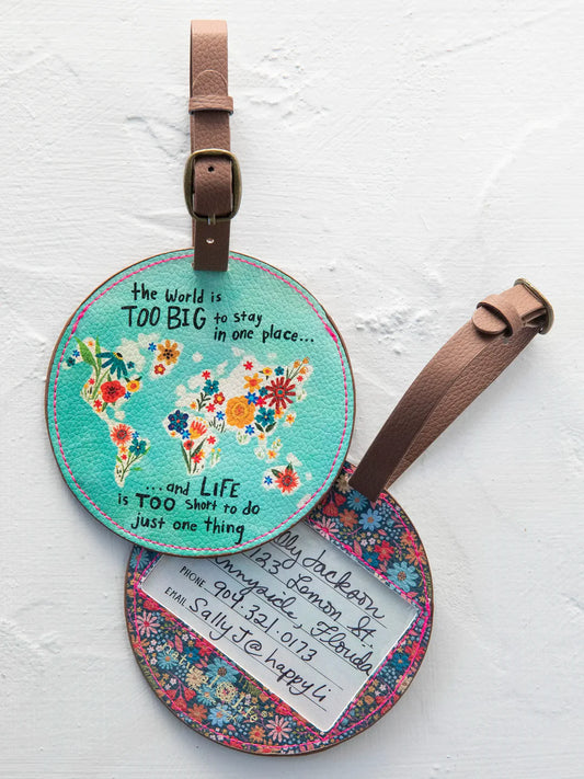 Natural Life Travel Happy Luggage Tag-Life Is Too Short