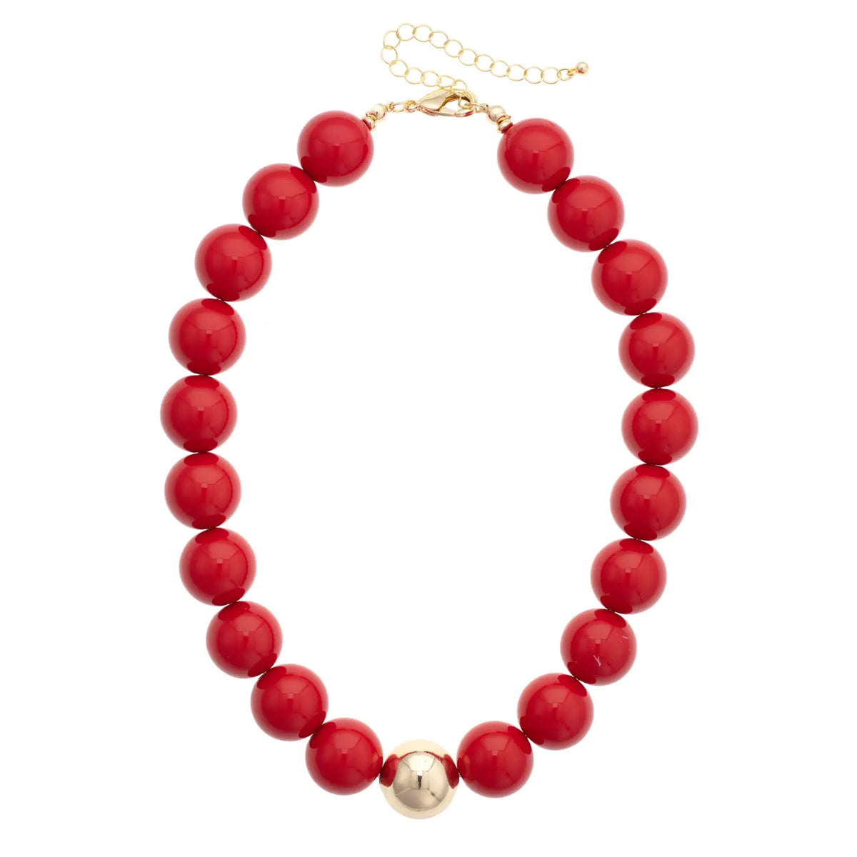 Canvas Style Marjorie Game Day Beaded Necklace-Red