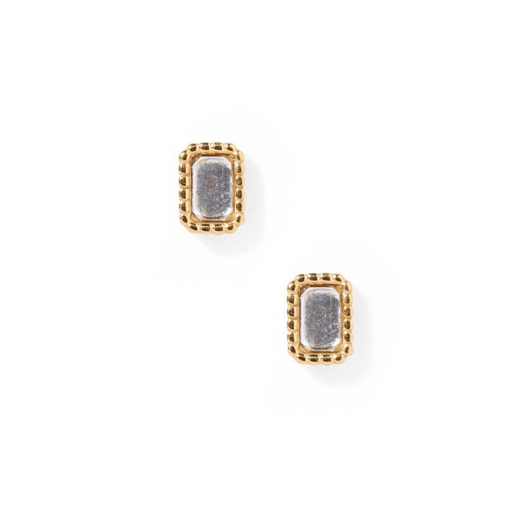 LINNY CO Screwback Stud Earrings - Madison Gold Clear