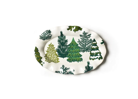 COTON COLORS FRIENDLY FIRS RUFFLE OVAL PLATTER
