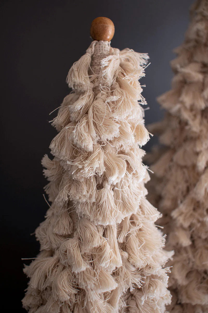 Kalalou Cotton Tassel Christmas Trees