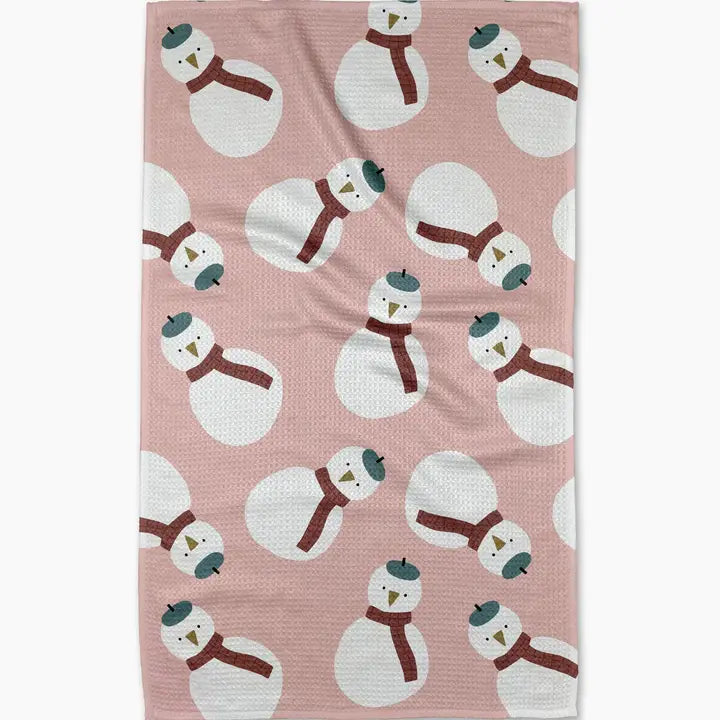 Geometry Snowman Tea Towel