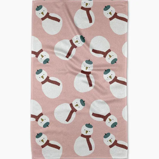 Geometry Snowman Tea Towel