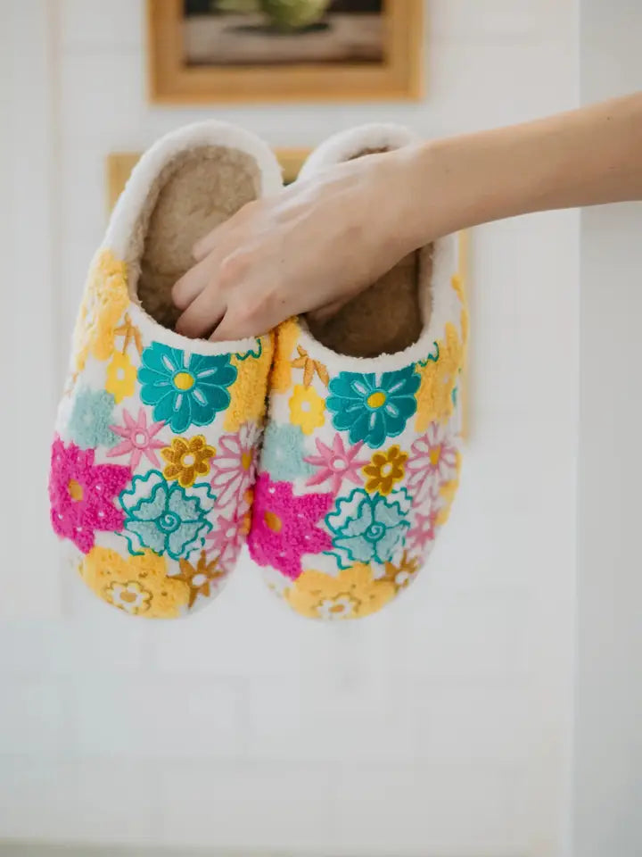 Katydid Spring Flowers Cozy Slippers