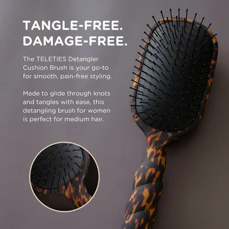 TELETIES DETANGLER HAIR BRUSH FOR MEDIUM HAIR - TORTOISE