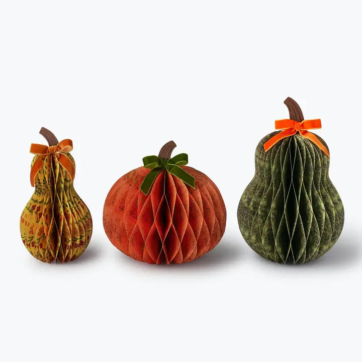 Rifle Paper Co. Harvest Honeycomb Gourd Decor Set of 3