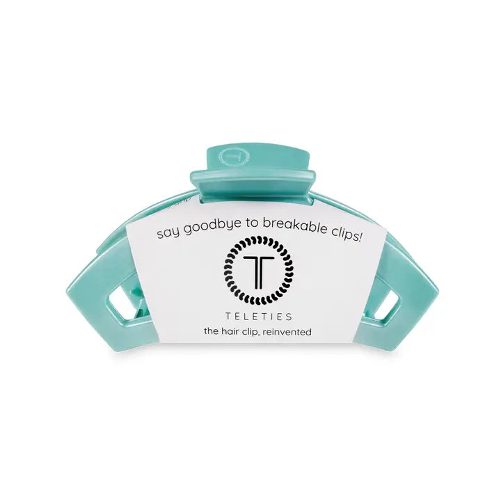 Teleties Open Hair Clip | Small | Totally Turquoise