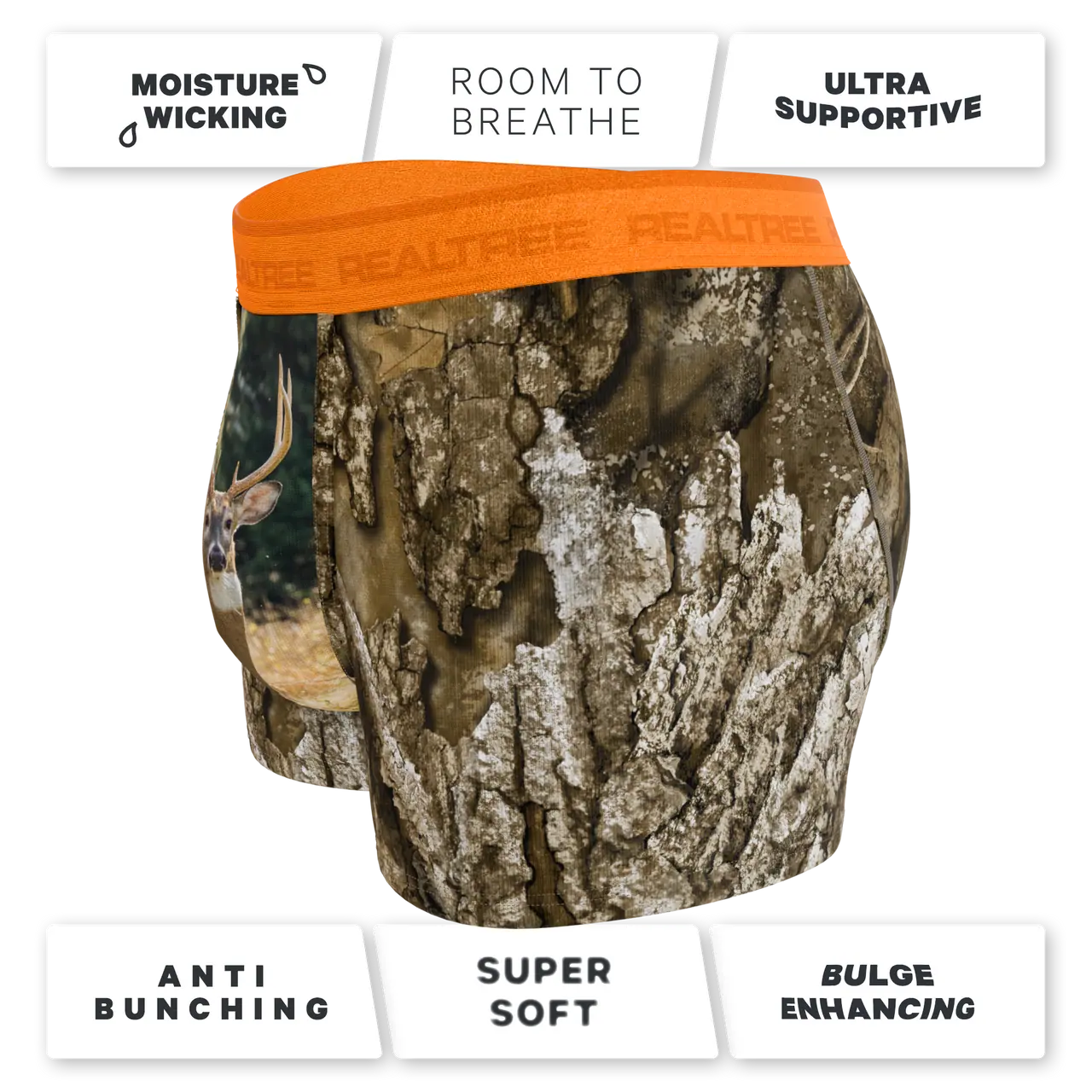 The Wild Game - Realtree x Shinesty Neon Orange Ball Hammock® Pouch Trunks Underwear
