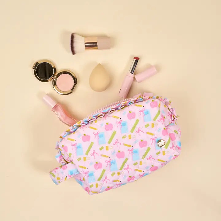 The Darling Effect Essentials Quilted Cosmetic Pouch–School's in Session