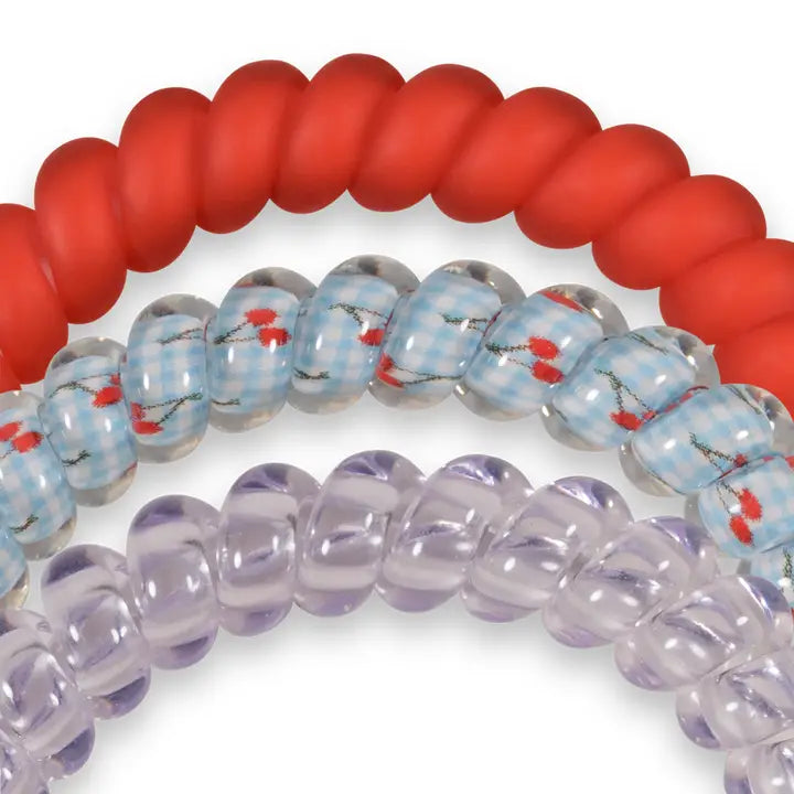 Teleties Spiral Hair Coils | Small | Basket of Cherries
