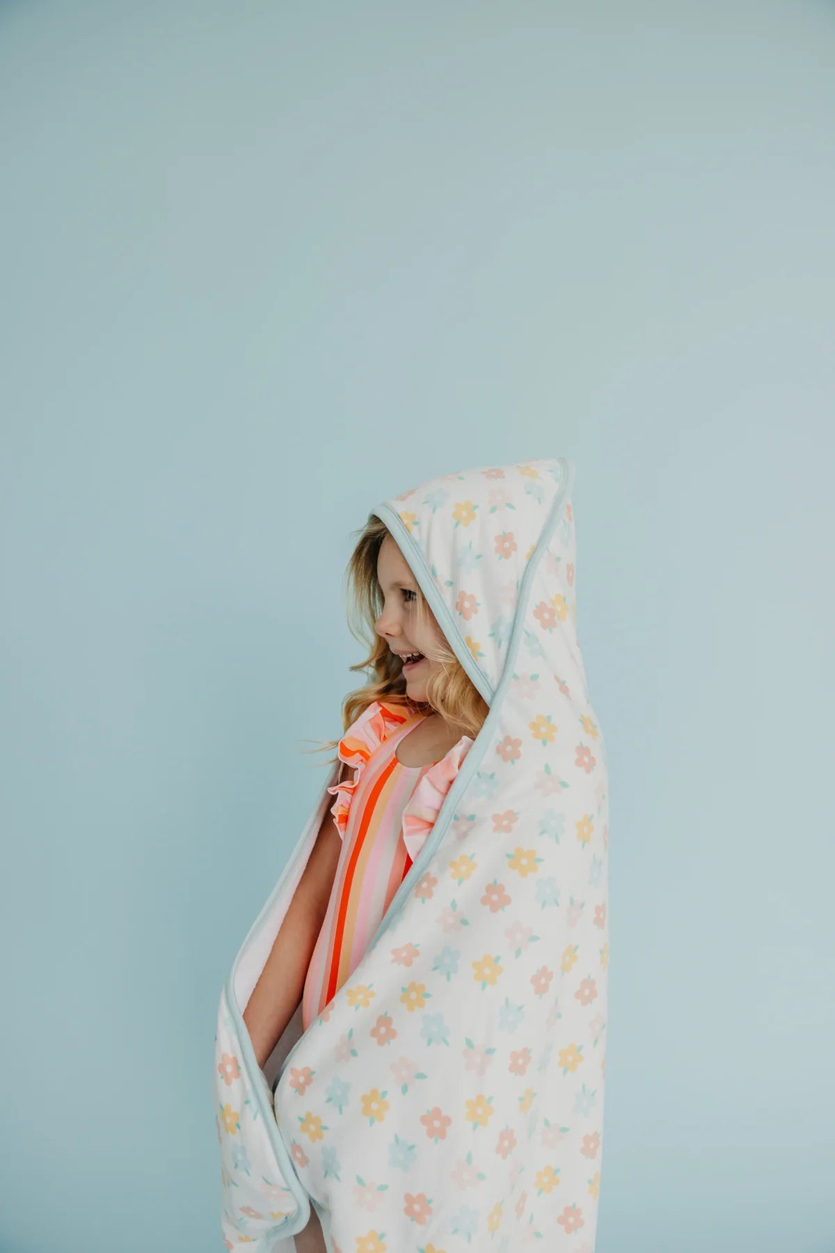 Copper Pearl Daisy Premium Baby Knit Hooded Towel