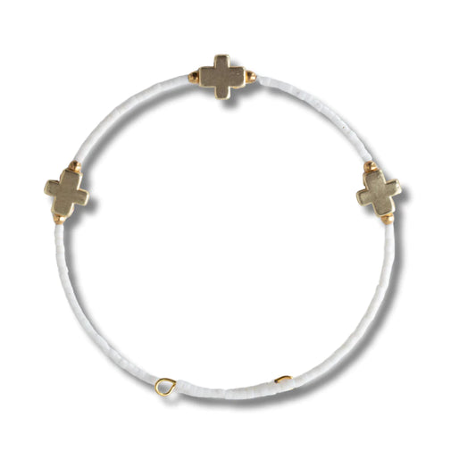 Lenny & Eva Faithful Bangle-White