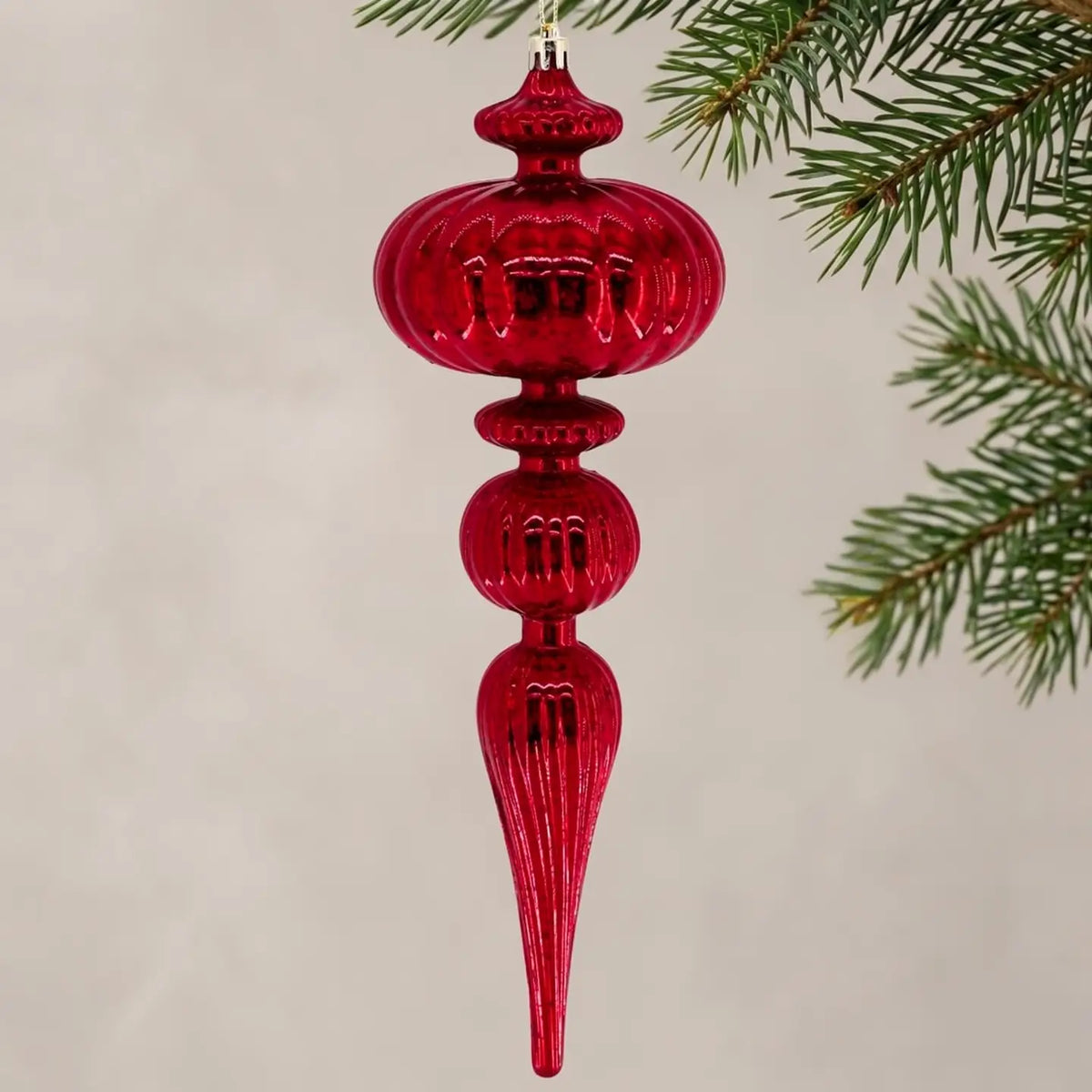 David Christopher's Mercury Finish Grand Plastic Finial 12" - Burgundy