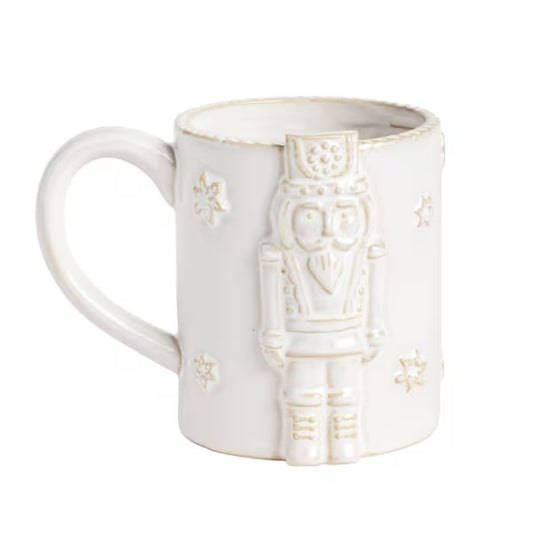 MUD PIE WHITE NUTCRACKER MUG