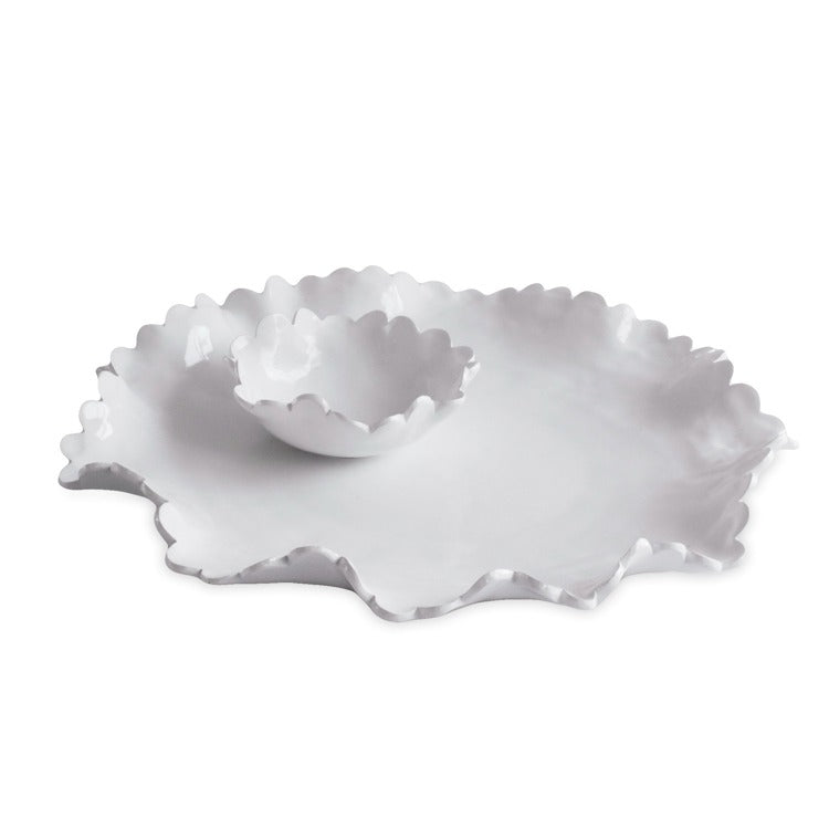 BEATRIZ BALL VIDA Colette Round Platter with Mini Dip Bowl (White)-3320