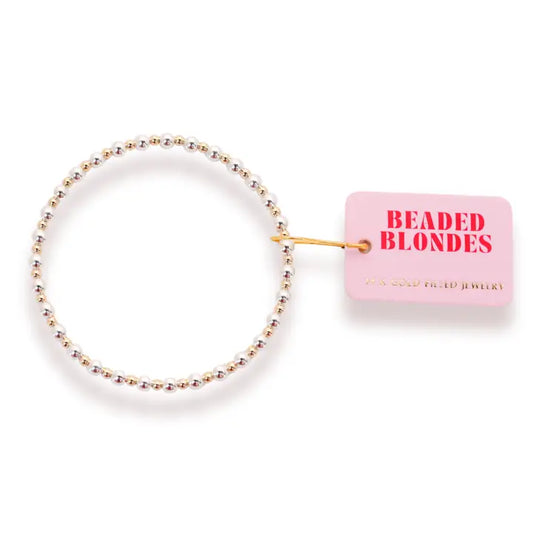 Beaded Blondes Mini Katy Bracelet in Silver with Gold
