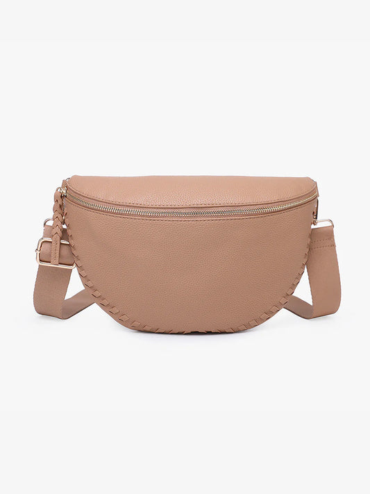 Jen & Co. Janae Vegan Crossbody/Sling Bag-Taupe