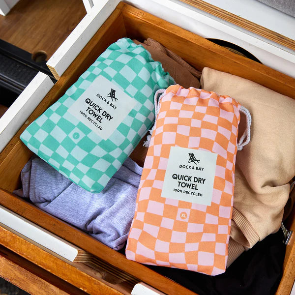 Dock & Bay Quick Dry Towels - Groovy Check - GRS Certified-XL