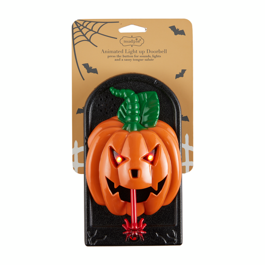 MUD PIE JACK-O-LANTERN ANIMATED LIGHT-UP DOOR BELL