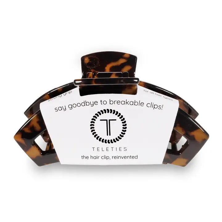 Teleties Open Hair Clip | Large | Tortoise