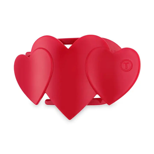 Teleties Flat Hair Clip | Small | Red Heart To Heart