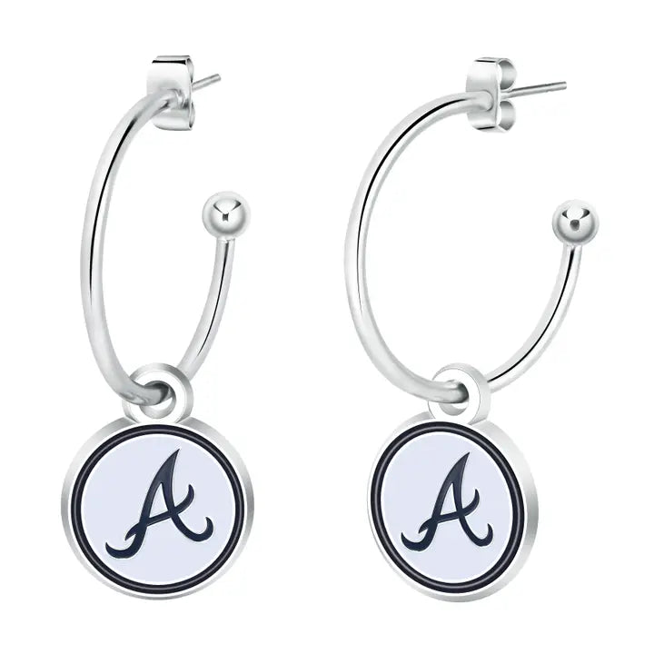 Mlb Atlanta Braves Half Hoop Earrings