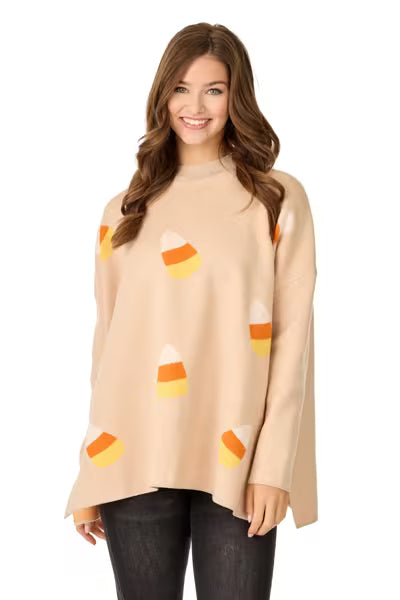 MUD PIE HALLOWEEN JACQUARD ONE SIZE SWEATER