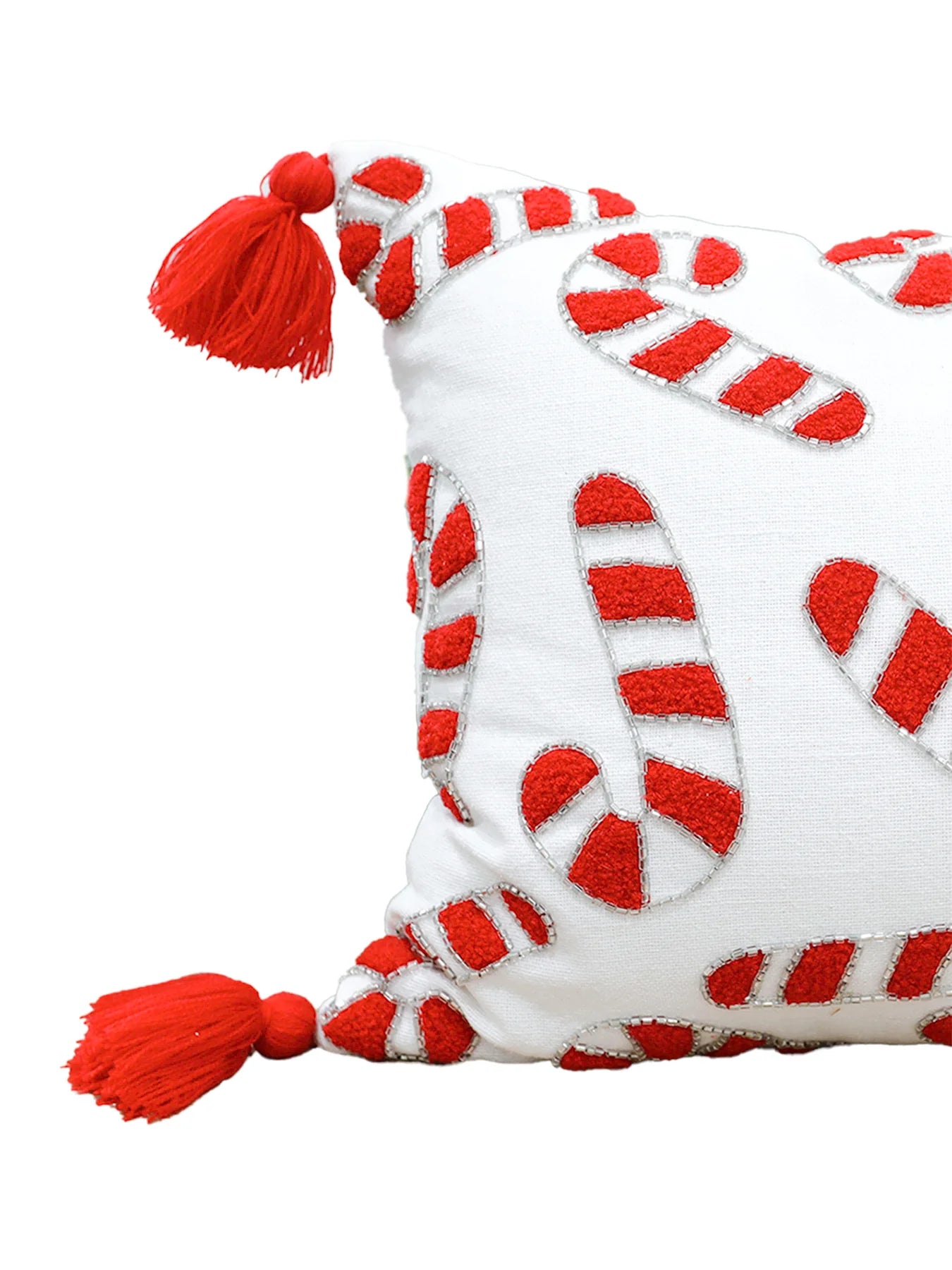 Mary Square Lumbar Pillow | Candy Canes