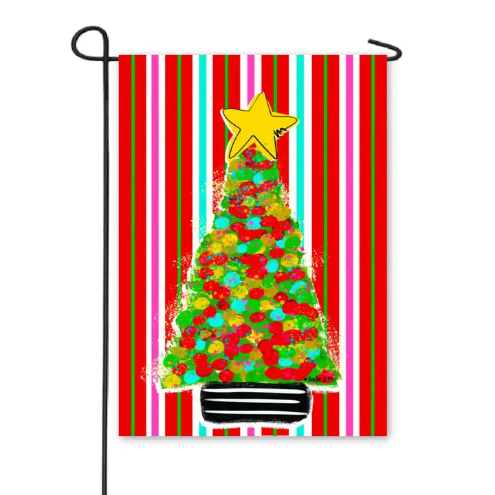Baxter & Me Dots & Stripes Tree of Cheer Garden Flag