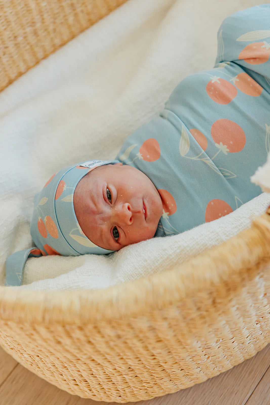 Copper Pearl Clementine Knit Swaddle Blanket