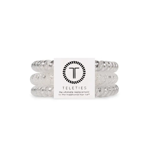 Teleties Spiral Hair Coils | Small | Silver Slay Hair Ties