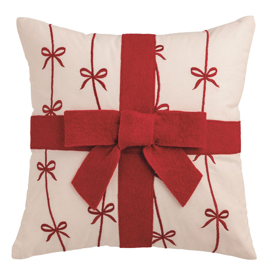 MUD PIE BOW FELTED WOOL PILLOW