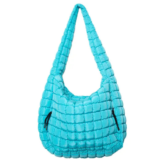 Katydid Blue Quilted Puffer Tote