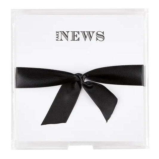 Santa Barbara Design Studio Square Notepaper in Acrylic Tray - Fake News