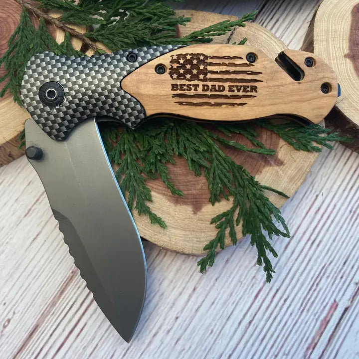 Flag Best Dad Ever Knife