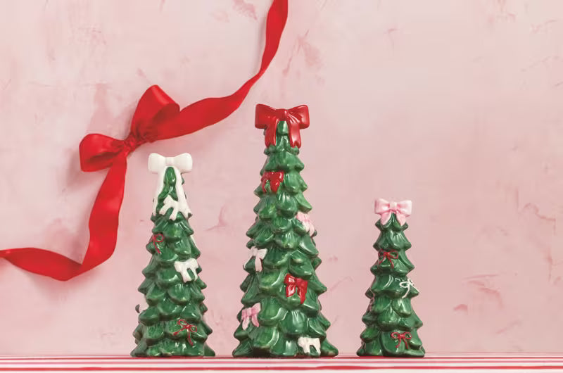 MUD PIE SMALL BOW CHRISTMAS TREE SITTER