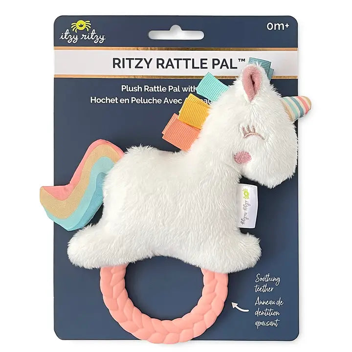 Itzy Ritzy Rattle Pal™ Plush Rattle Pal with Teether-Unicorn