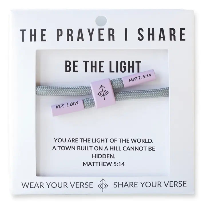 THE PRAYER I SHARE Be the Light Bracelet, Christian Cord Bracelet