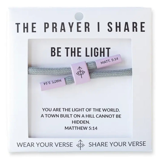 THE PRAYER I SHARE Be the Light Bracelet, Christian Cord Bracelet